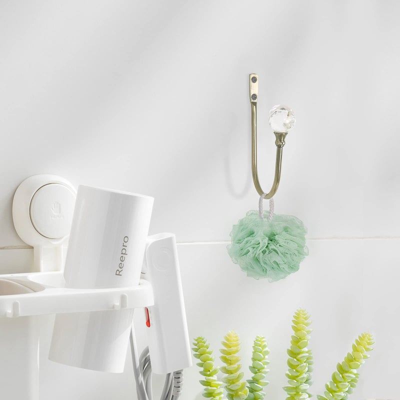 HEMOUR Curtain Holdback, 4Pcs Wall Mounted Drapery Tiebacks with Clear Crystal Ball, Heavy Duty Metal Decorative Window Drapery Curtain Holder Curtain Hooks with Screws, Sliver - Image 5